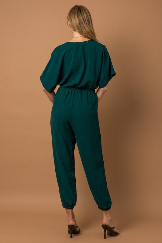 Dolman Sleeve Surplice Jumpsuit - Happily Ever Atchison Shop Co.