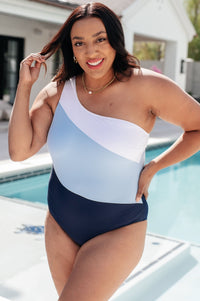 Dominica Color Block Asymmetrical Swimsuit - Happily Ever Atchison Shop Co.