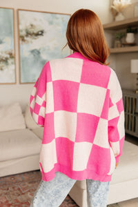 Don't Stop Me Now Checkered Cardigan - Happily Ever Atchison Shop Co.