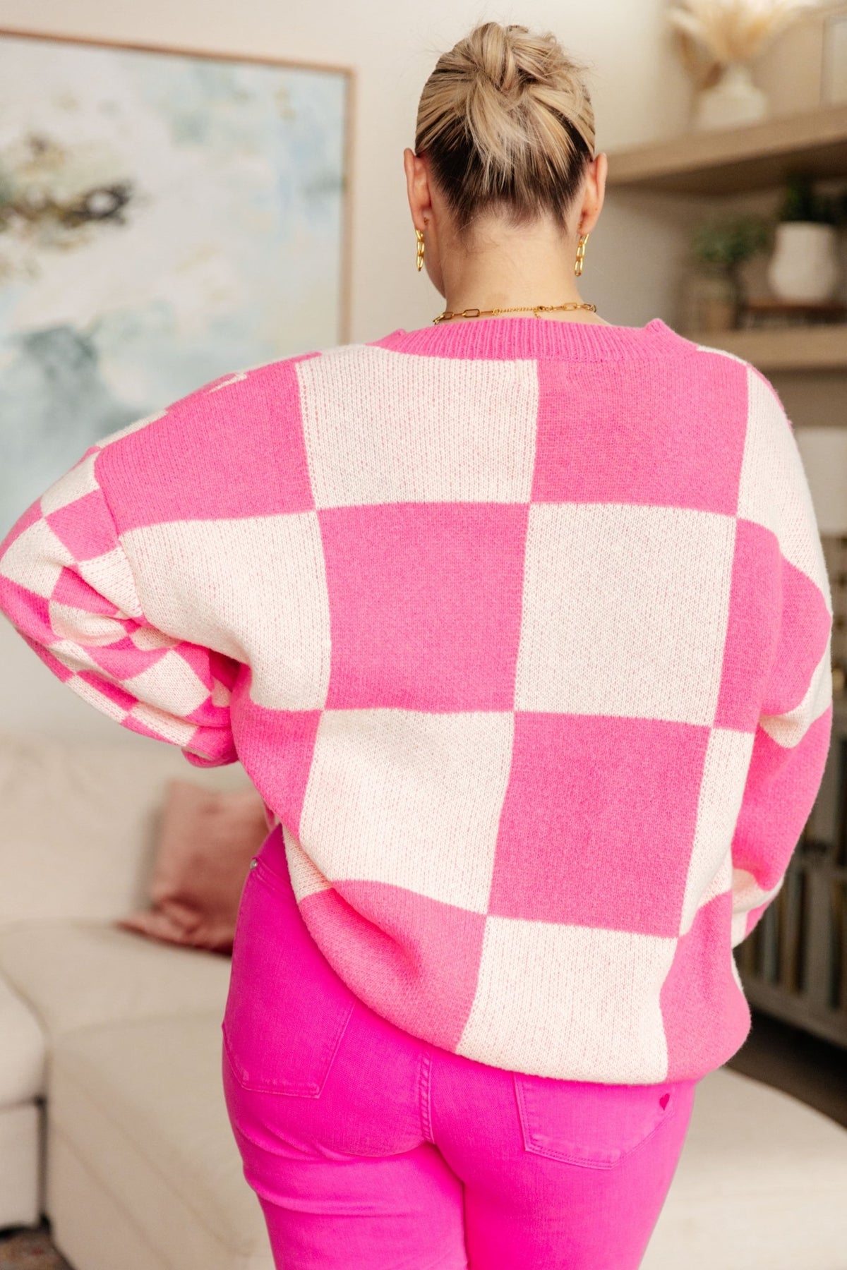 Don't Stop Me Now Checkered Cardigan - Happily Ever Atchison Shop Co.