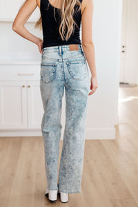 Dory High Waist Mineral Wash Raw Hem Wide Leg Jeans - Happily Ever Atchison Shop Co.