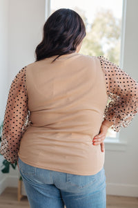 Dots on My Sleeves Blouse - Happily Ever Atchison Shop Co.