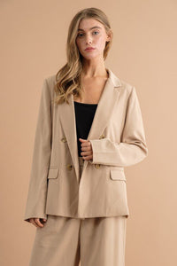 DOUBLE BUTTON BLAZER JACKET - Happily Ever Atchison Shop Co.