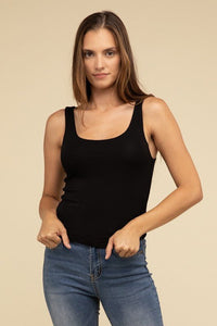 Double Layer Round Neck Tank Top - Happily Ever Atchison Shop Co.