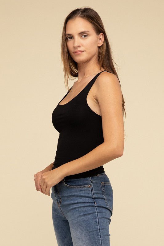 Double Layer Round Neck Tank Top - Happily Ever Atchison Shop Co.