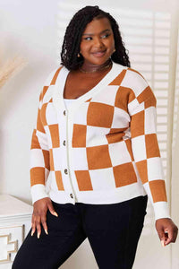 Double Take Button-Up V-Neck Dropped Shoulder Cardigan - Happily Ever Atchison Shop Co.