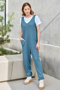 Double Take Full Size Sleeveless Straight Jumpsuit - Happily Ever Atchison Shop Co.