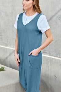 Double Take Full Size Sleeveless Straight Jumpsuit - Happily Ever Atchison Shop Co.