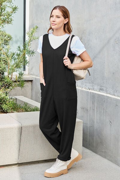 Double Take Full Size Sleeveless Straight Jumpsuit - Happily Ever Atchison Shop Co.