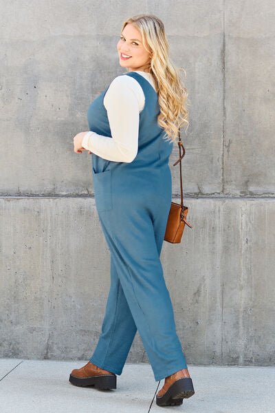 Double Take Full Size Sleeveless Straight Jumpsuit - Happily Ever Atchison Shop Co.