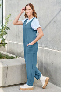 Double Take Full Size Sleeveless Straight Jumpsuit - Happily Ever Atchison Shop Co.