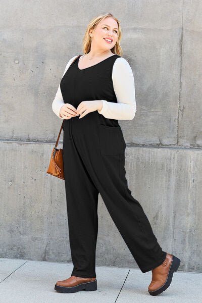 Double Take Full Size Sleeveless Straight Jumpsuit - Happily Ever Atchison Shop Co.