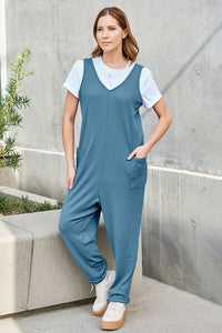 Double Take Full Size Sleeveless Straight Jumpsuit - Happily Ever Atchison Shop Co.