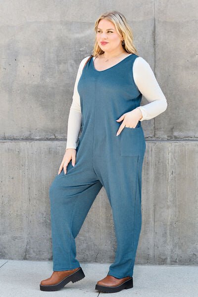 Double Take Full Size Sleeveless Straight Jumpsuit - Happily Ever Atchison Shop Co.
