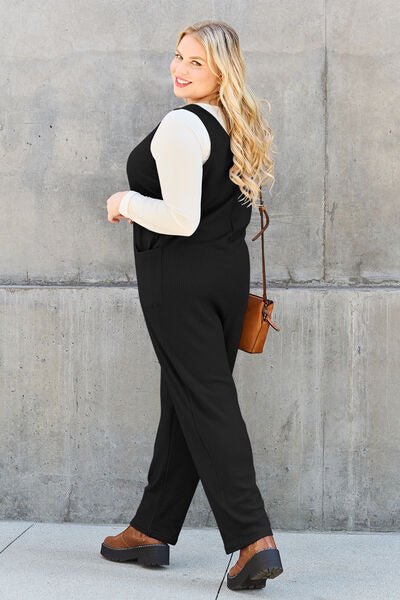 Double Take Full Size Sleeveless Straight Jumpsuit - Happily Ever Atchison Shop Co.