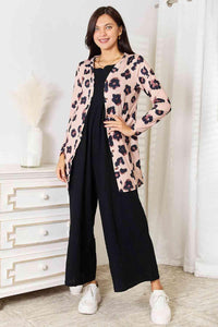 Double Take Printed Button Front Longline Cardigan - Happily Ever Atchison Shop Co.