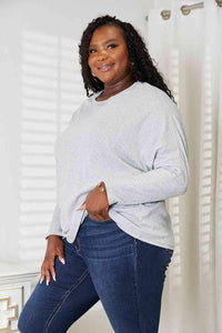 Double Take Seam Detail Round Neck Long Sleeve Top - Happily Ever Atchison Shop Co.