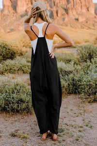 Double Take V-Neck Sleeveless Jumpsuit with Pocket - Happily Ever Atchison Shop Co.