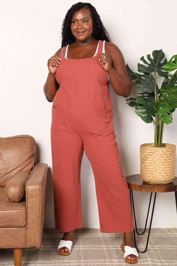 Double Take Wide Leg Overalls with Front Pockets - Happily Ever Atchison Shop Co.