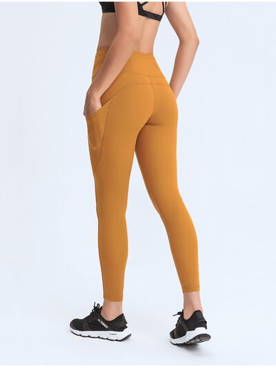 Double Take Wide Waistband Leggings with Pockets - Happily Ever Atchison Shop Co.