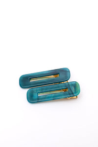 Double Trouble 2 Pack Hair Clip in Sea Blue - Happily Ever Atchison Shop Co.
