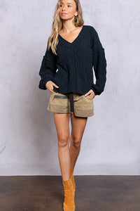 Dreamy V-Neck Sweater with Chain Detail - Happily Ever Atchison Shop Co.