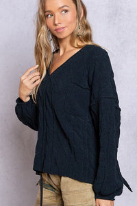 Dreamy V-Neck Sweater with Chain Detail - Happily Ever Atchison Shop Co.