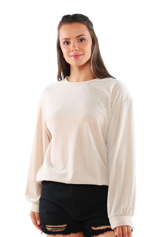 Drop Shoulder Corduroy Top - Happily Ever Atchison Shop Co.