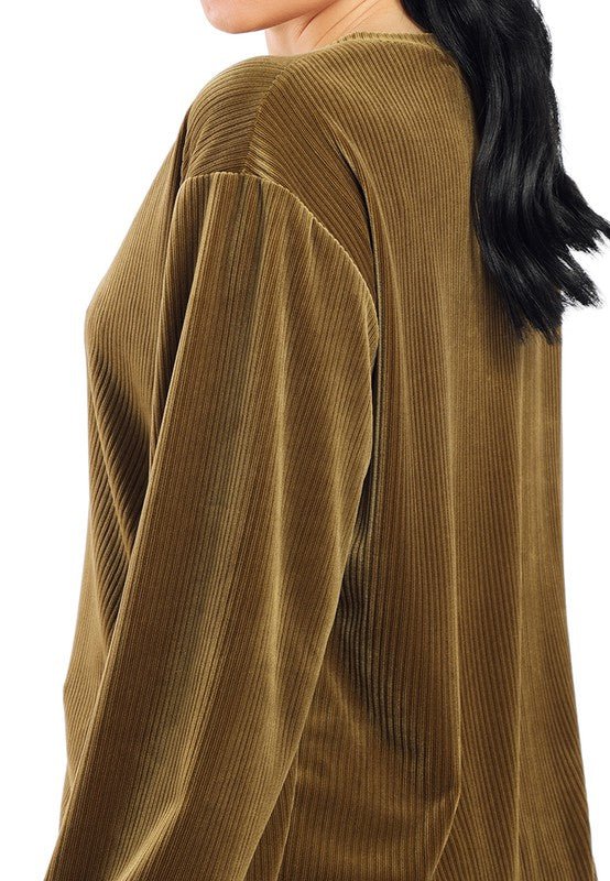 Drop Shoulder Corduroy Top - Happily Ever Atchison Shop Co.