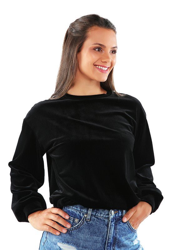 Drop Shoulder Corduroy Top - Happily Ever Atchison Shop Co.