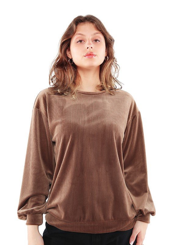 Drop Shoulder Corduroy Top - Happily Ever Atchison Shop Co.