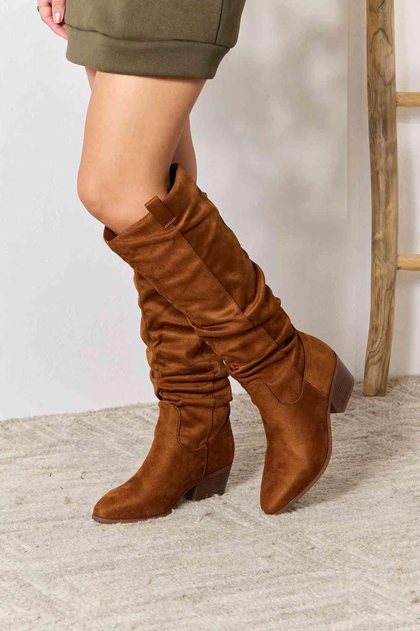 East Lion Corp Block Heel Knee High Boots - Happily Ever Atchison Shop Co.