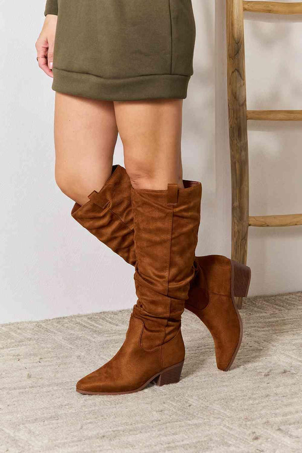 East Lion Corp Block Heel Knee High Boots - Happily Ever Atchison Shop Co.