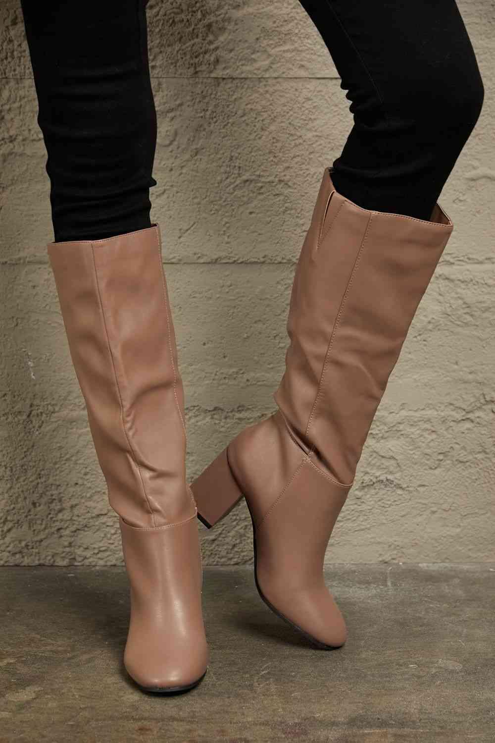 East Lion Corp Block Heel Knee High Boots - Happily Ever Atchison Shop Co.