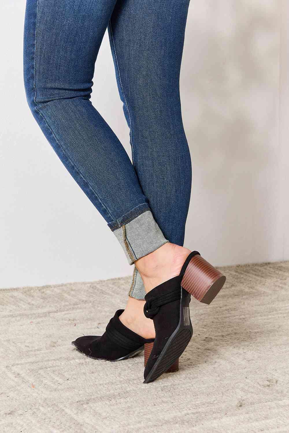 East Lion Corp Pointed-Toe Braided Trim Mules - Happily Ever Atchison Shop Co.