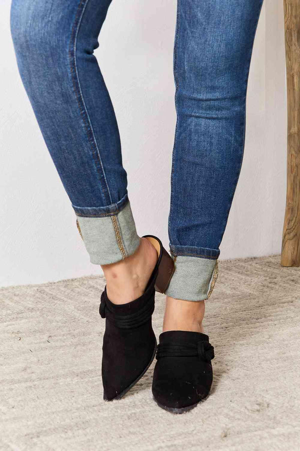East Lion Corp Pointed-Toe Braided Trim Mules - Happily Ever Atchison Shop Co.