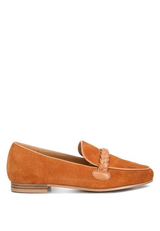 Echo Suede Leather Braided Detail Loafers - Happily Ever Atchison Shop Co.