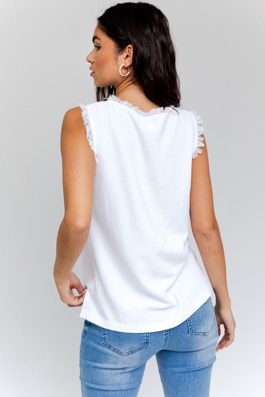 Edgy Frayed Top - Happily Ever Atchison Shop Co.