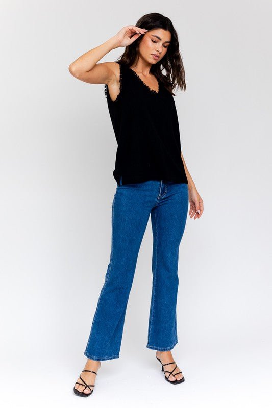 Edgy Frayed Top - Happily Ever Atchison Shop Co.