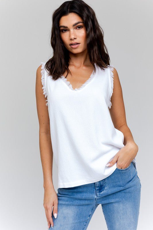 Edgy Frayed Top - Happily Ever Atchison Shop Co.