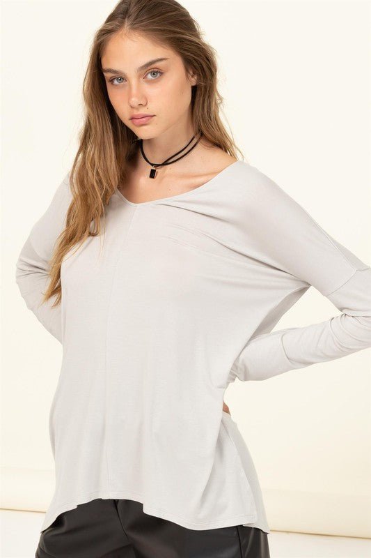 Effortless Endeavor Oversized Long Sleeve Top - Happily Ever Atchison Shop Co.