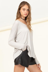 Effortless Endeavor Oversized Long Sleeve Top - Happily Ever Atchison Shop Co.