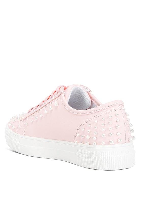 Elizha Stud Embellished Lace Up Sneakers - Happily Ever Atchison Shop Co.