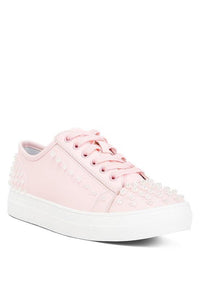 Elizha Stud Embellished Lace Up Sneakers - Happily Ever Atchison Shop Co.