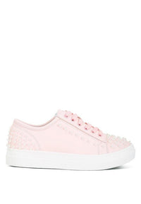 Elizha Stud Embellished Lace Up Sneakers - Happily Ever Atchison Shop Co.