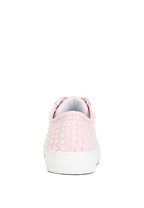 Elizha Stud Embellished Lace Up Sneakers - Happily Ever Atchison Shop Co.