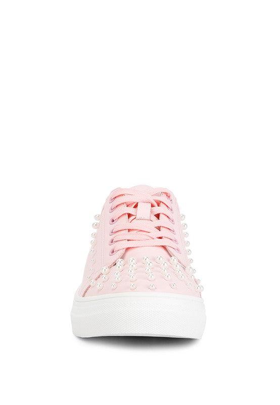 Elizha Stud Embellished Lace Up Sneakers - Happily Ever Atchison Shop Co.