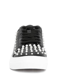 Elizha Stud Embellished Lace Up Sneakers - Happily Ever Atchison Shop Co.