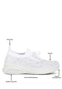 Elizha Stud Embellished Lace Up Sneakers - Happily Ever Atchison Shop Co. 