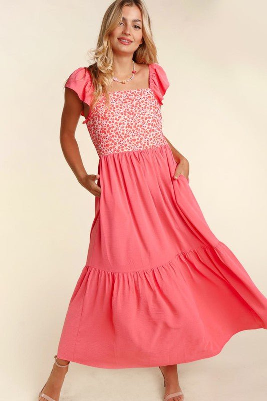 EMBROIDERY DOT WOVEN MAXI WITH SIDE POCKETS - Happily Ever Atchison Shop Co.